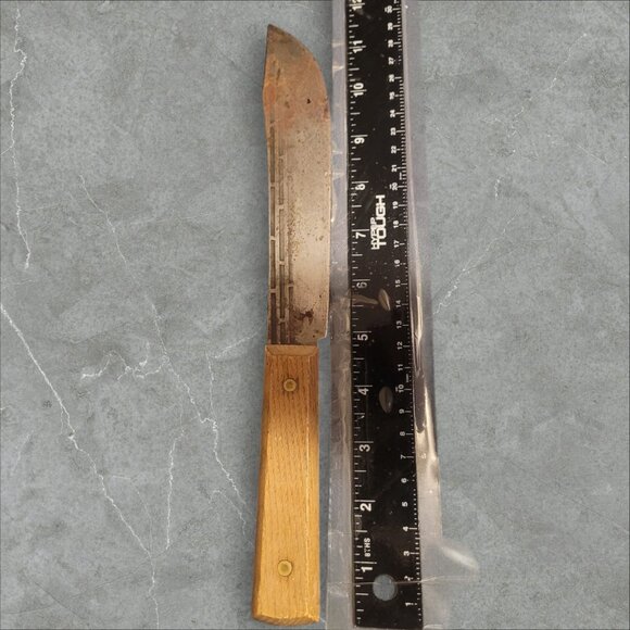 Vintage ~12" Forgecraft Hi-Carbon Chef Knife USA - 1970s - Picture 2 of 3